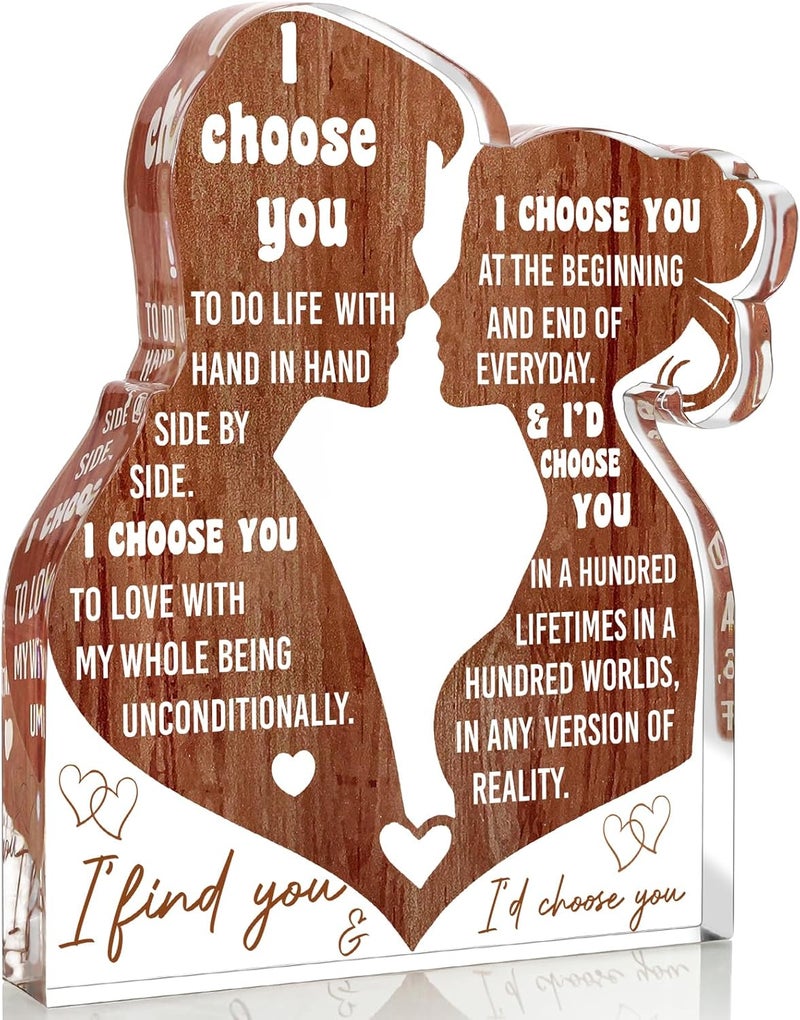 LuoHere Valentines Day I Love You Gifts for Her Him Wife Husband Boyfriend GF Girlfriend Anniversary Romantic Birthday Christmas Gifts Ideas for Her- Couples Wedding Gift for Women Men Desk Decor Acrylic Sign - Image 1